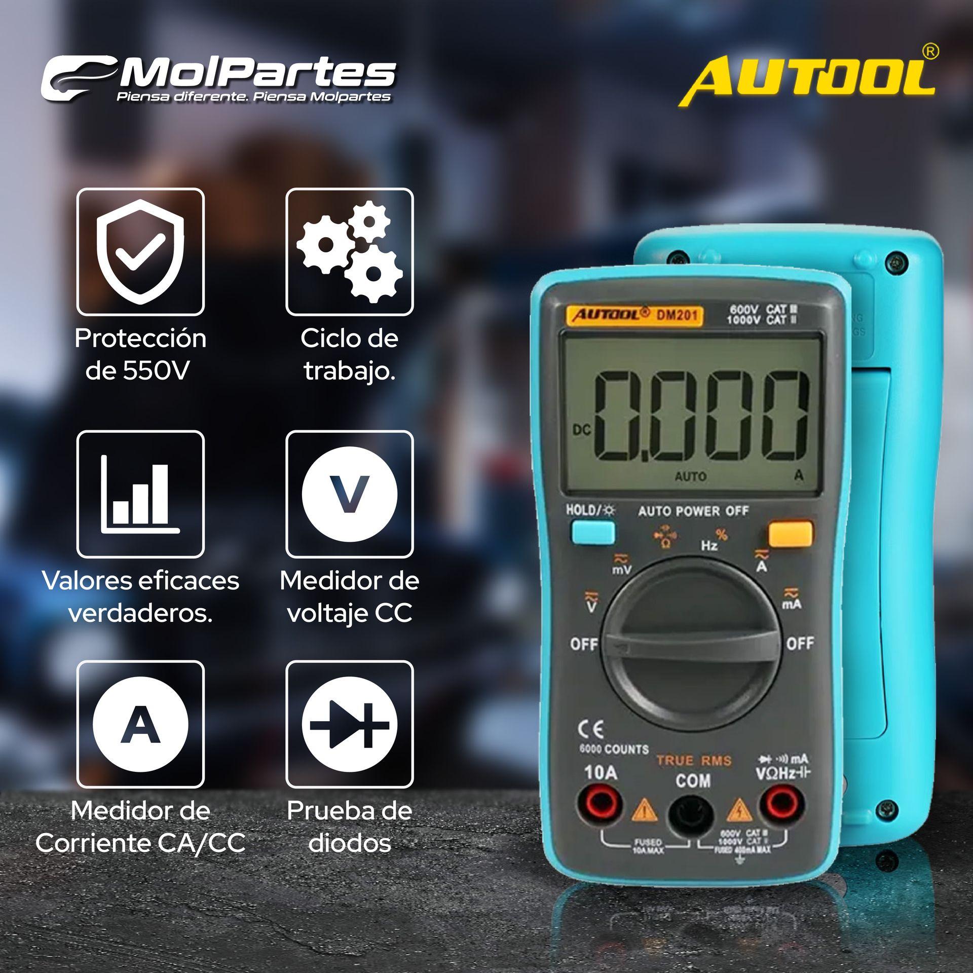 DM201 AUTOOL MULTÍMETRO DE DIAGNÓSTICO COLOMBIA DM201 AUTOOL MULTÍMETRO DE DIAGNÓSTICO COLOMBIA