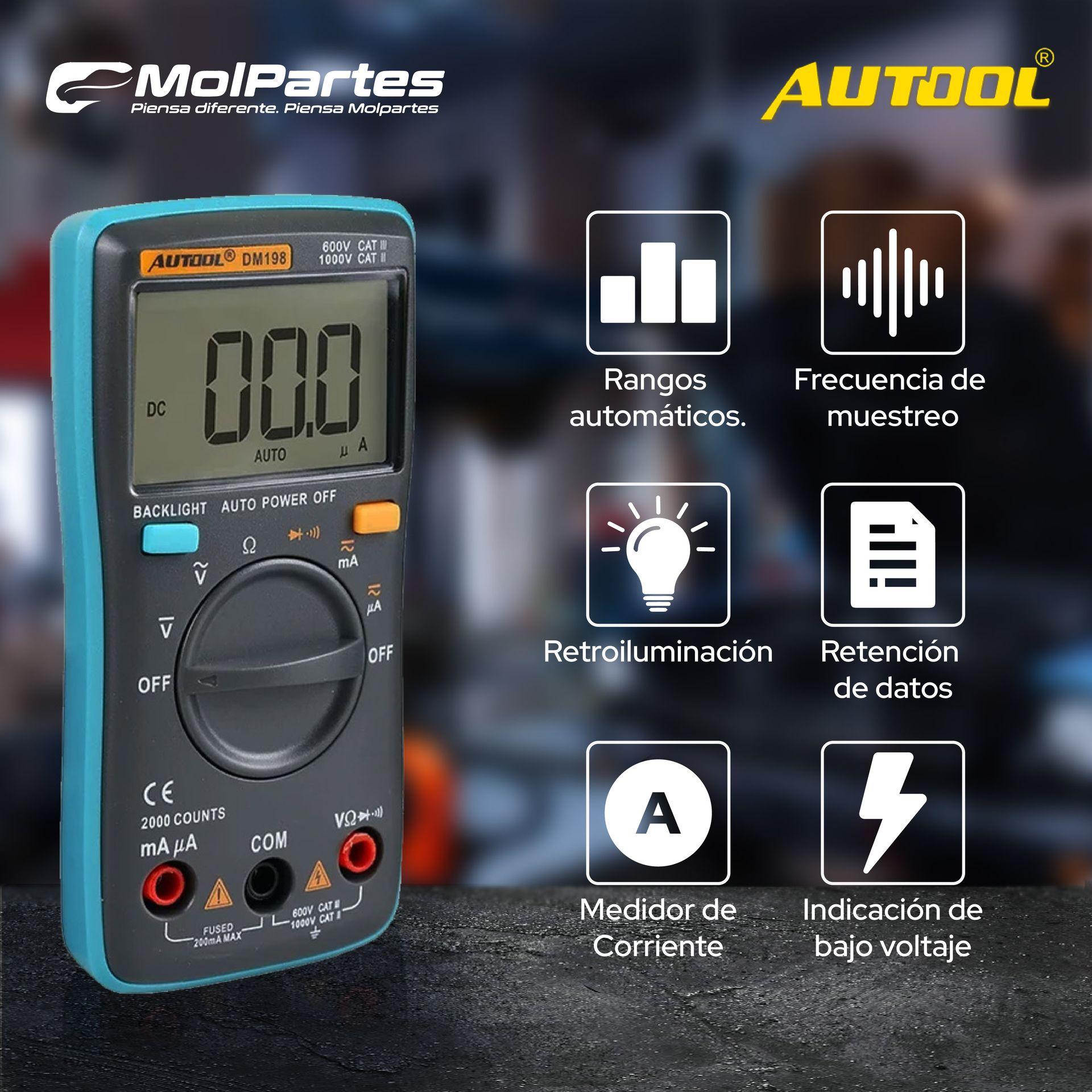 DM198 AUTOOL MULTÍMETRO DE DIAGNÓSTICO COLOMBIA DM198 AUTOOL MULTÍMETRO DE DIAGNÓSTICO COLOMBIA