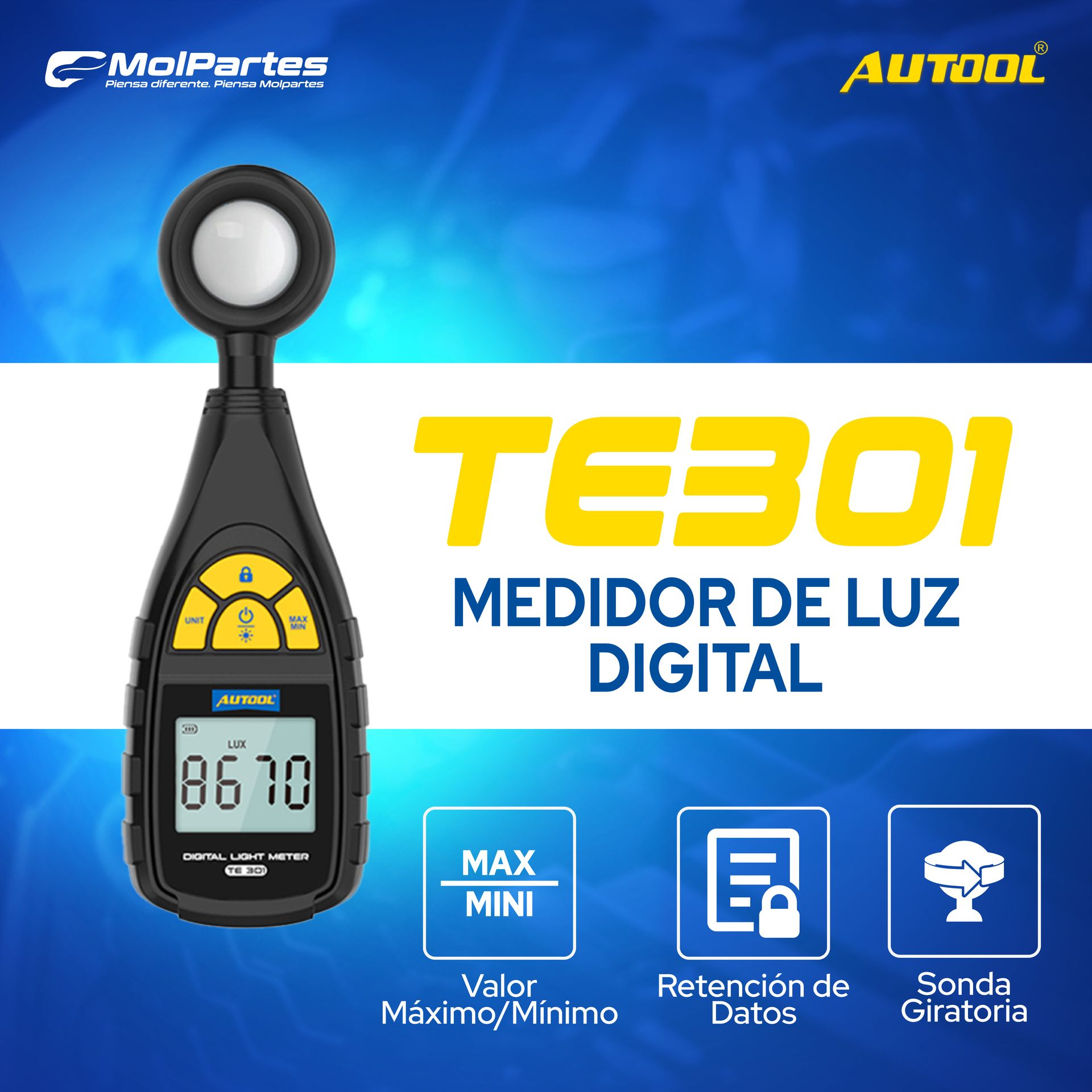 TE301 AUTOOL LUXÓMETRO – MEDIDOR DE LUZ DIGITAL COLOMBIA TE301 AUTOOL LUXÓMETRO – MEDIDOR DE LUZ DIGITAL COLOMBIA