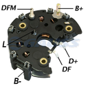 RECTIFICADOR FORD FISTA FESTIVA 2 SALIDAS 90AMP 6X35A AVALANCHE (ZENER) TRIDIODO Y CAPACITOR (GA523) TIPO BOSCH