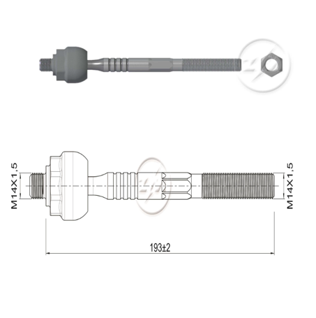 TERMINAL AXIAL RENAULT LOGAN II 2012 - SANDERO L:193RC:M14-1 50RP:M14-1 50TP:78N.MTC86N.M 