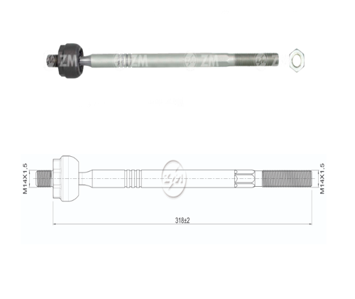TERMINAL AXIAL SEAT CORDOBA 93-00 IBIZA 1993-1995 SKODA FABIA 99-01 VW VOLKSWAGEN POLO 02 M14-1 50 86N.M 78N.M 