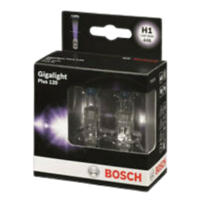 BOMBILLO HALOGENO H1 P14.5S 12V 55W FARO GIGALIGHT PLUS 120% MAS LUZ LUJO BLISTER X 2 64150NBP GL120