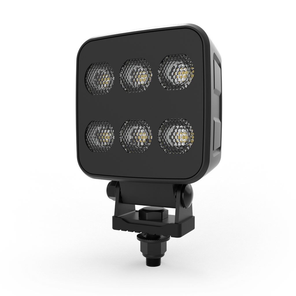 LÁMPARA CUADRADA CARBON 6 LEDS 6500 LUMENS 12-24V 