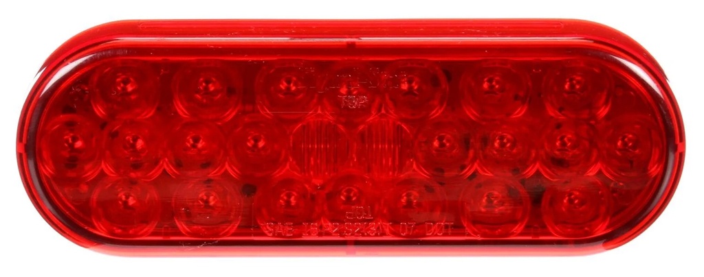 LÁMPARA OVALADA 6" ROJA 24 LEDS 12V CONECTOR PL3 NO INCLUIDO