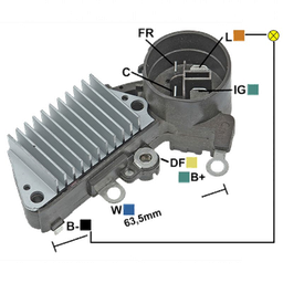 [07GA824] REGULADOR HONDA ACCORD CIVIC ACURA 12 CONECTOR REDONDO 4 C-FR-IG-L TIPO NIPPONDENSO