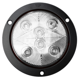 [TL-04164C] LÁMPARA REDONDA 4" BLANCA 6 LEDS ARO NEGRO INCRUSTADO 12-24V CONECTOR PL3 INCLUIDO 