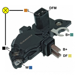 [07GA225] REGULADOR VW VOLKSWAGEN GOLF AUDI A3 SEAT 12 CONECTOR OVALADO 2 L-DFM TIPO BOSCH (GA1424-GA1425)