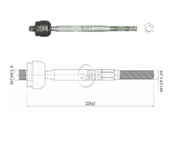 [51ZM-17011672] TERMINAL AXIAL NISSAN MARCH - K13 (CUARTA GENERACION) MICRA VERSA L:228RC:M14-1 50RP:M12-1 25TP:78N.MTC55N.M 