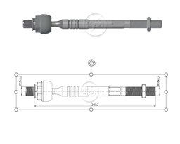 [51ZM-17011842] TERMINAL AXIAL HYUNDAI TUCSON - JM 2004 - 2011 JIS SPORTAGE L:245RC:M16-1 50RP:M16-1 50TP:119N.MTC132N.M 